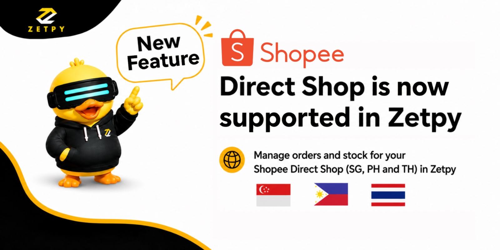🚀 New: Zetpy now supports Shopee Direct Shop!